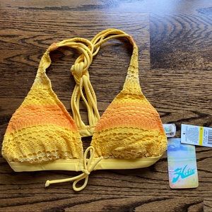 NWT Hobie Banded Halter Ombré Crochet Bikini Top M